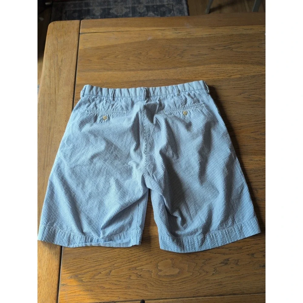 Polo Ralph Lauren Shorts Size 34 Blue White Stripped Seersucker 9 Inseam